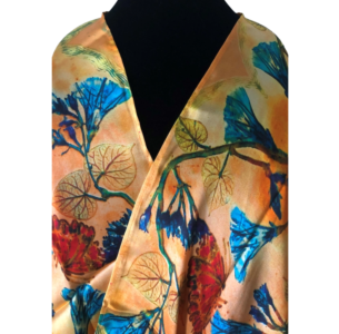 Nina J Morning Glory Silk Scarf
