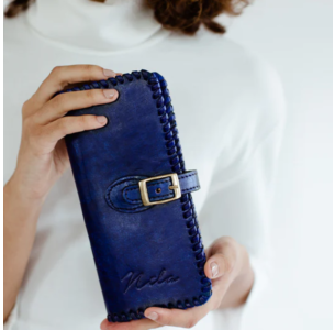 Nila Indigo Clutch with Buckle