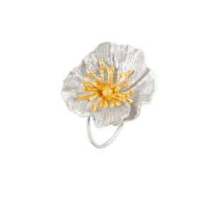 Poppy Silver Adjustable Ring