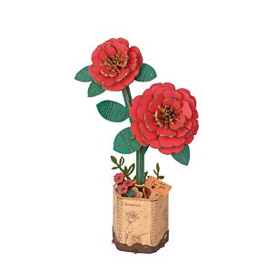 Modern Wooden Puzzle | Red Camelia