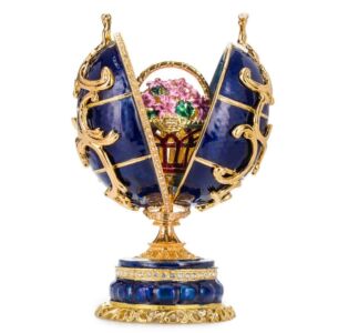 Fabergé Spring Flowers Blue Egg Music Box